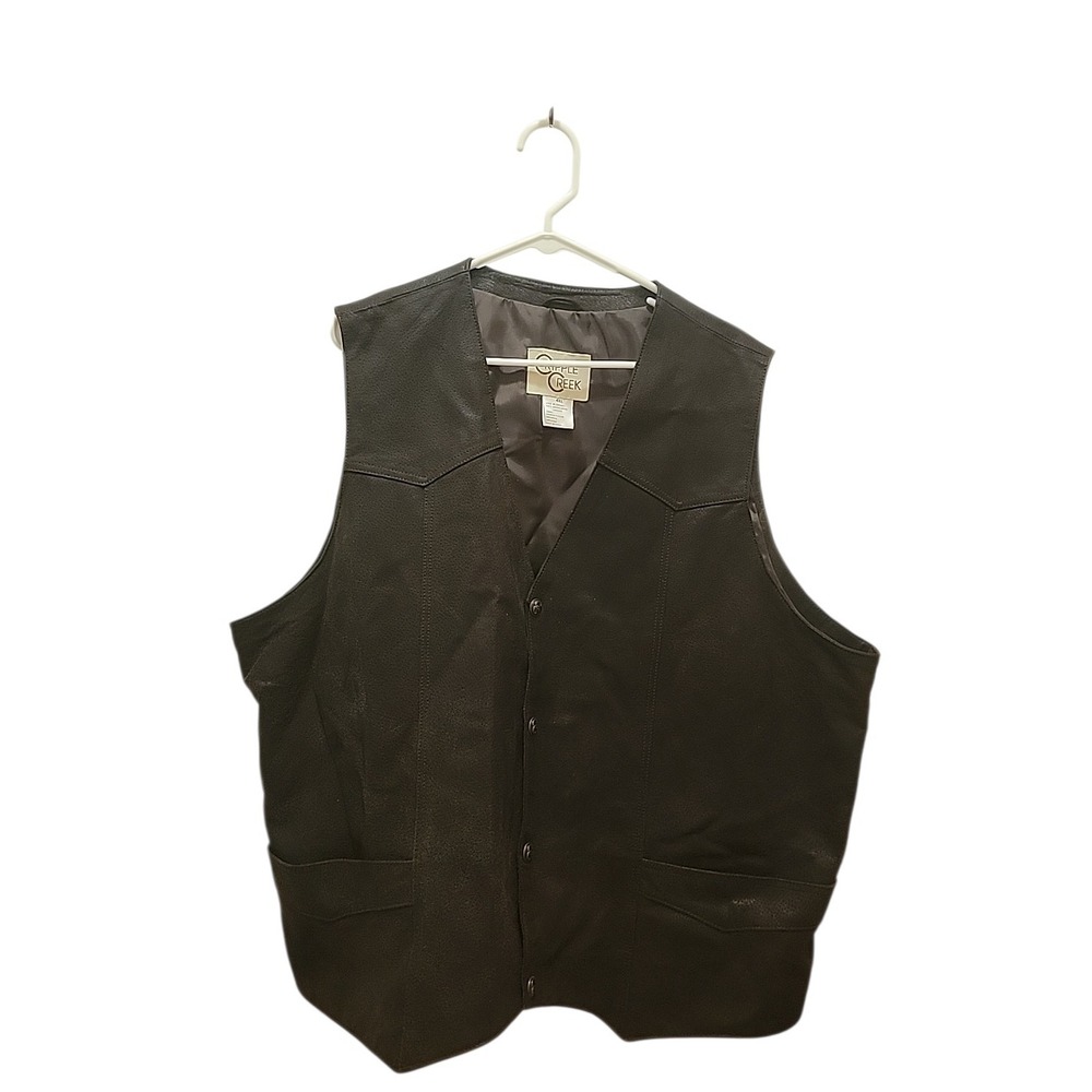 Cripple Creek Mens Vest 4XL Genuine  Leather Western Cowboy Brown New W/O Tags